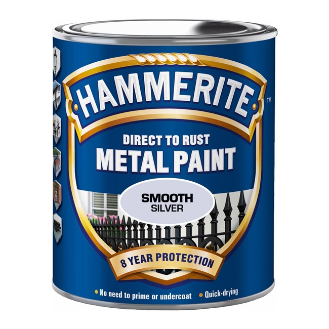 Hammerrite glat sølv 250 ml.
