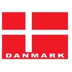 DK flag m/Danmark 12 x 9 cm