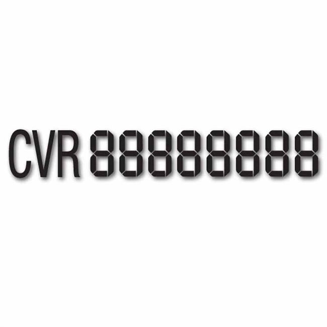 CVR skilt Digital 3,3 cm x 29 cm Sort