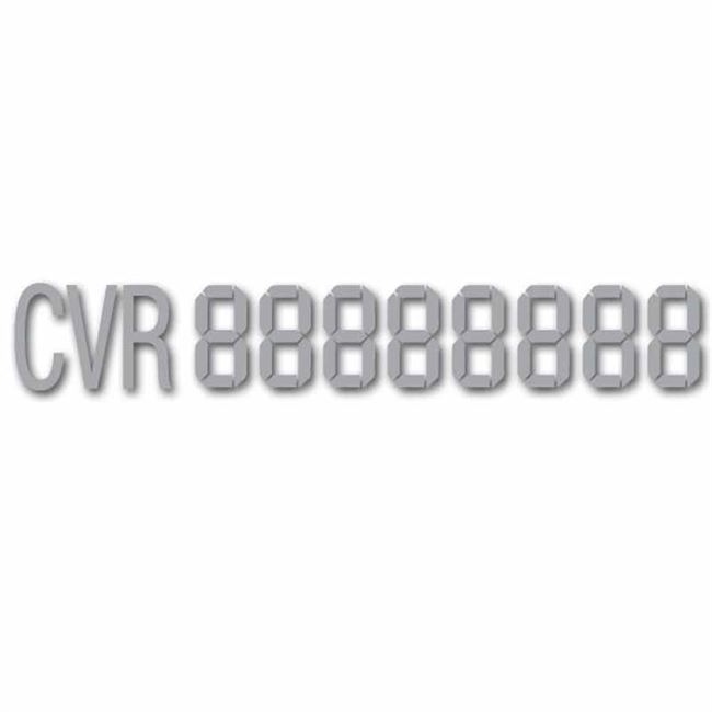 CVR skilt Digital 3,3 cm x 29 cm Sølv